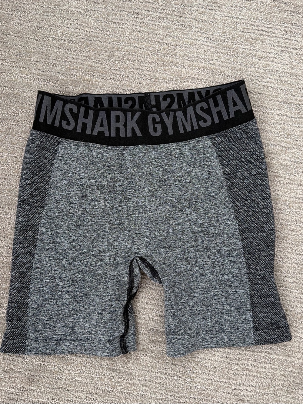 Gymshark Gray and Black Women's Seamless Bike Shorts